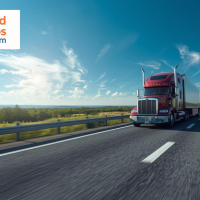 Truck driver inspecting semi-truck before weekend delivery route