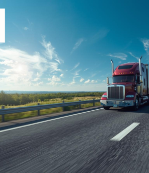 Truck driver inspecting semi-truck before weekend delivery route